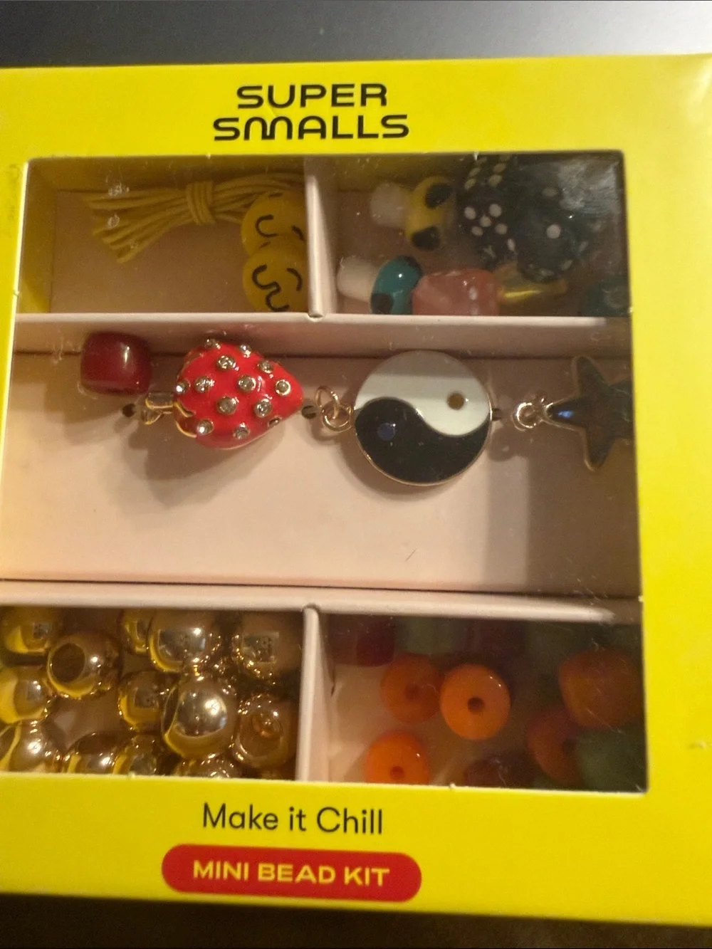 Super Smalls Make It Chill Kids Bead Kit - Yellow with Red & Black Accents